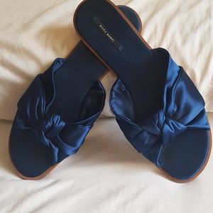 ZARA royal blue satin sandal,